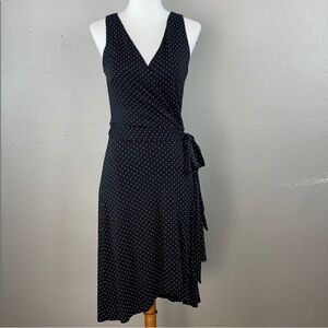 LOFT Black Polka Wrap Dress